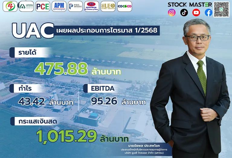 UAC พร้อมรับมือเศรษฐกิจชะลอตัวโค้งแรกกวาดรายได้ 475.88 ลบ. ตุนกระแสเงินสดในมือ 1,015.29 ลบ.
