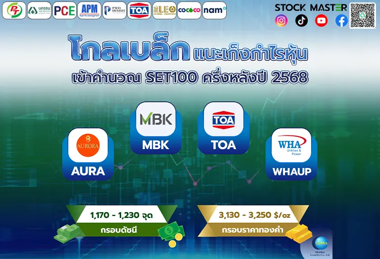 “โกลเบล็ก” แนะเก็งกำไรหุ้นเข้าคำนวณ SET100 ครึ่งหลังปี 2568